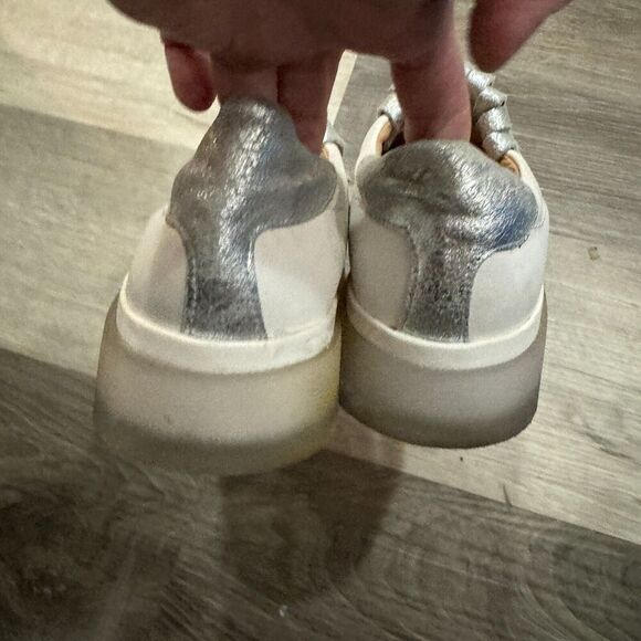 Geox Respira Oxfords Shoes Mens 40 7 White/Silver Tassel Fringe Platform Leather - Picture 5 of 8